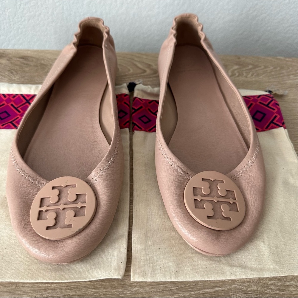Tory Burch Minnie Travel Leather Ballet Flats